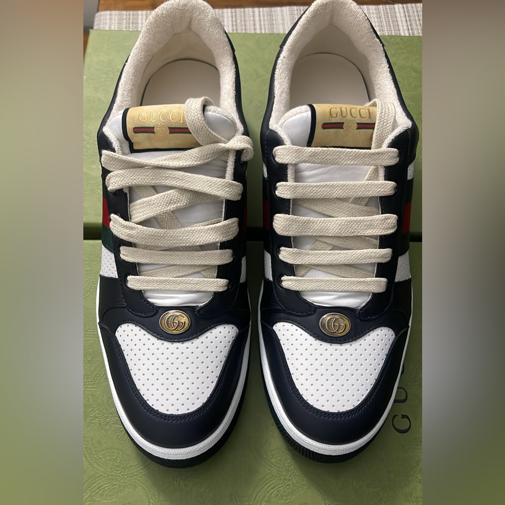 Gucci Men's Black, White, And Red Sneakers